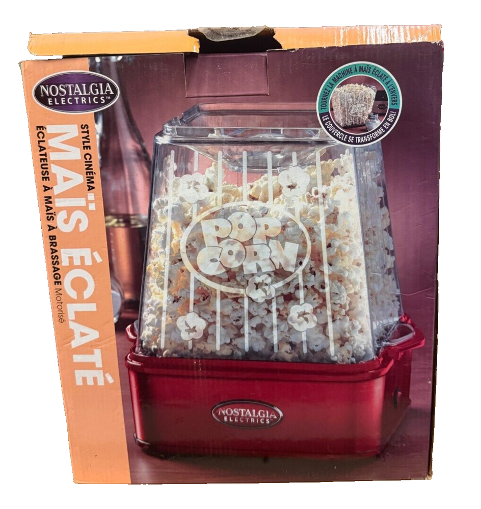 Nostalgia Electrics Theater Style Popcorn Maker 24 Cups Capacity Open Box *Check