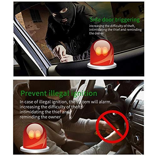 Car Alarm System Security Antitheft Alarm Systems with Keyless Entry with Mic...