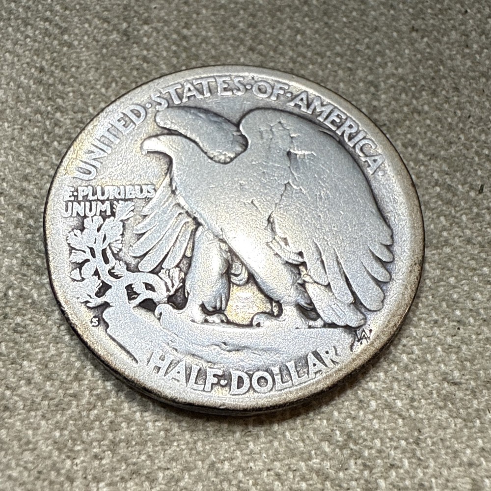 1921 S walking Liberty Half Dollar Key Date!! cleaned