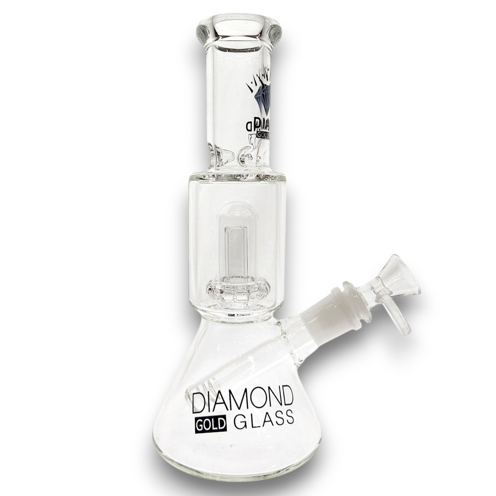 9" Small Beaker Bong Mini Water Pipe Thick Glass Hookah SHOWER PERC Diamond