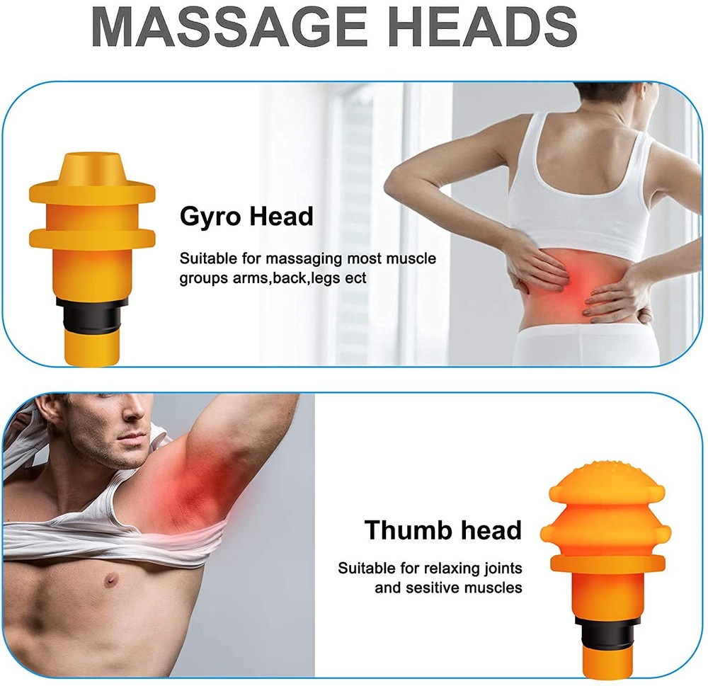 Massage Gun Heads for Hypervolt Go, Replaceable Massager Attachment Black