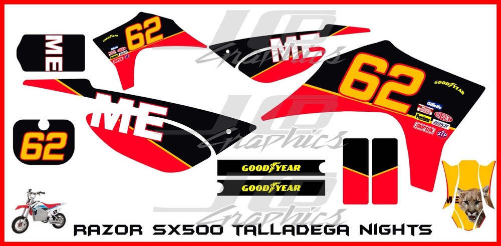 Razor SX500 graphics kit decals THICK AND HIGH GLOSS