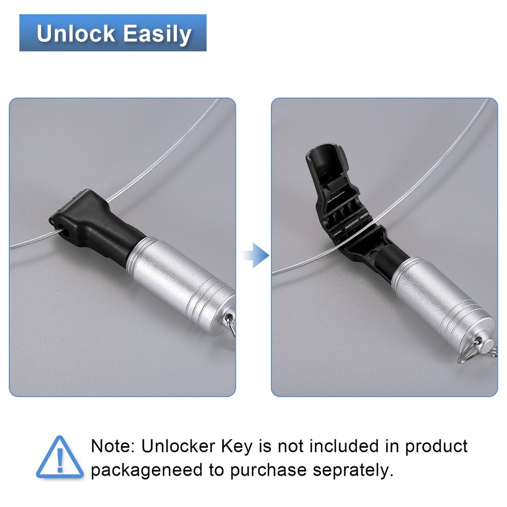 100pcs Peg Hook Locks 4mm Display Hook Stop Locks to Secure Cargo Black