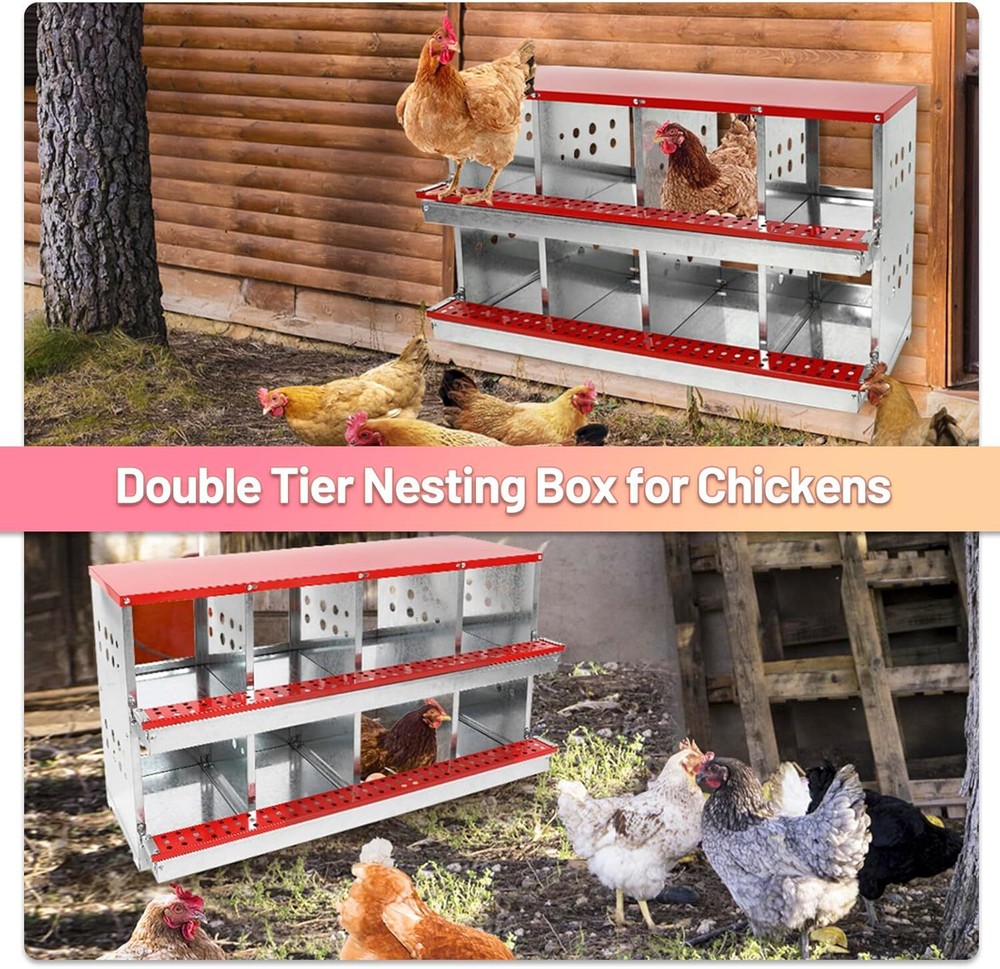 Chicken Nesting Boxes,8 Compartment Nesting Boxes for Chickens