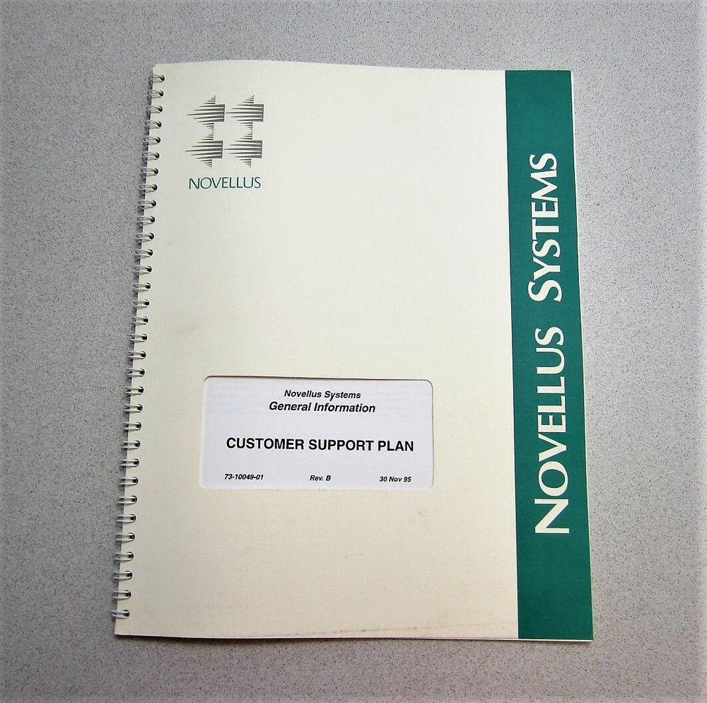 Novellus Systems General Information Customer Support Plan 73-10049-01 1995