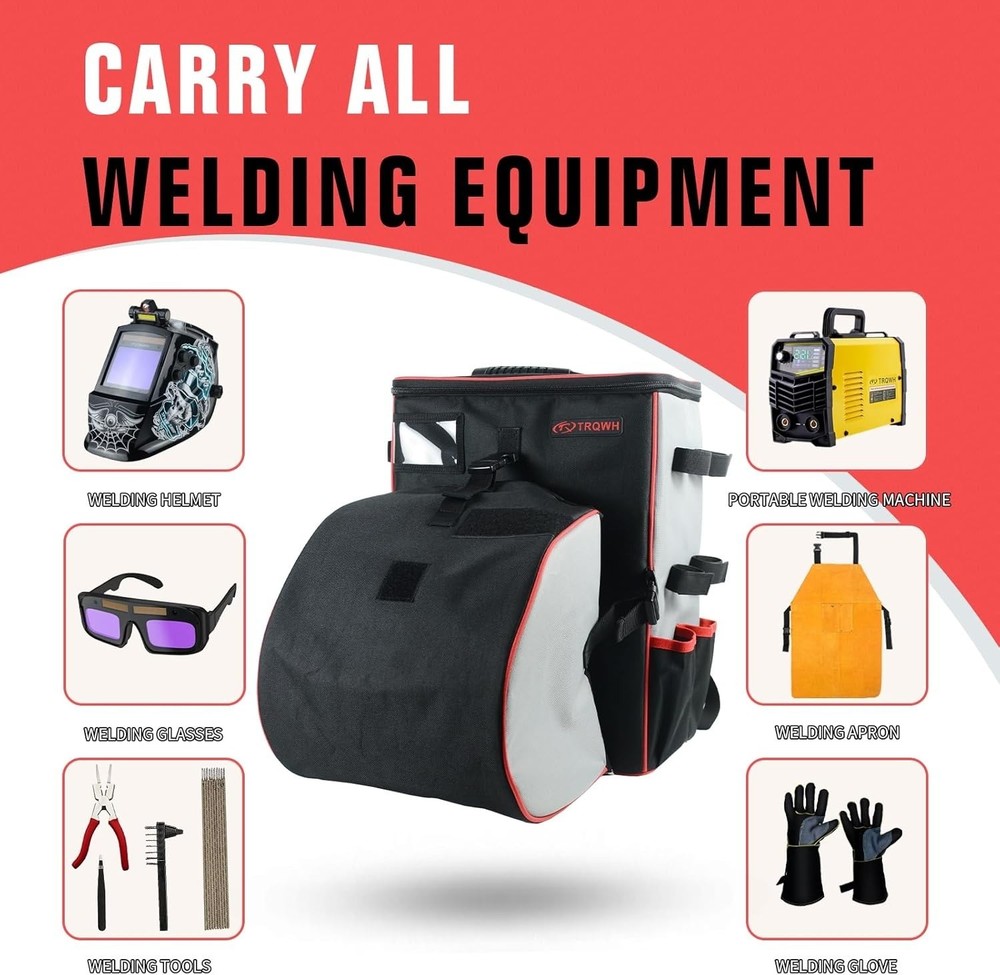 Welding Backpack for Men Waterproof Reinforced Bottom Large Capacity