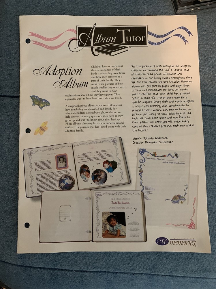 Creative Memories Adoption Album Tutor Book
