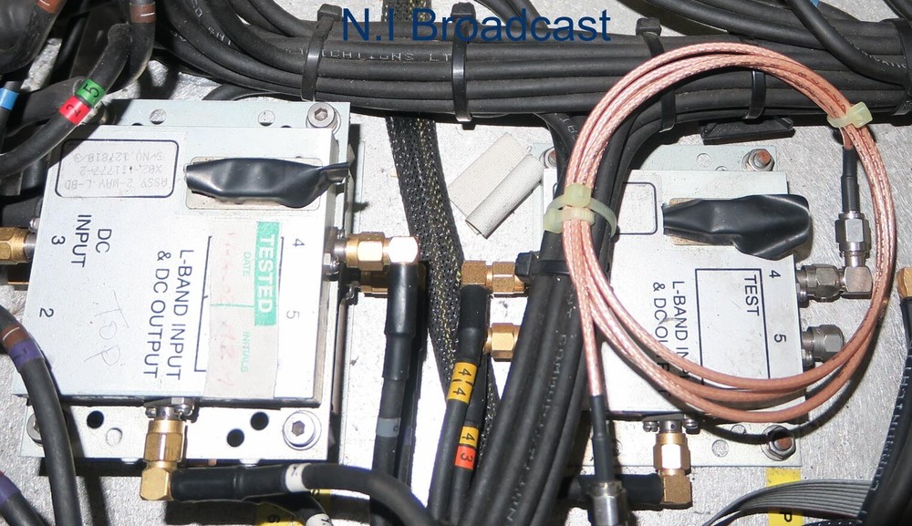 Sat truck DSNG / RF interface panel with l band units etc