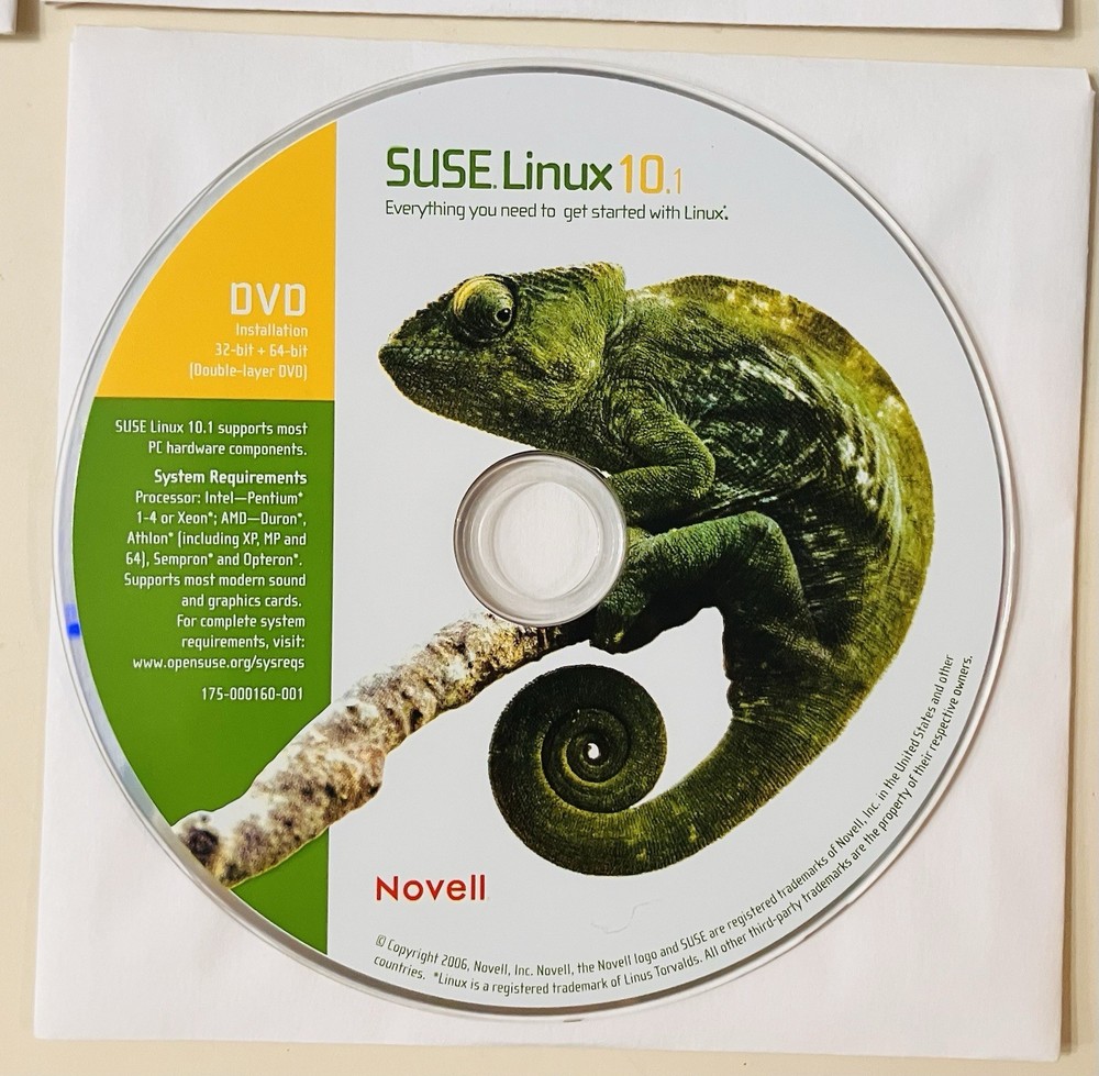 SUSE Linux 10.1 Strong Encryption Box Set 7-Disc CD/DVD + Manual Novell Complete