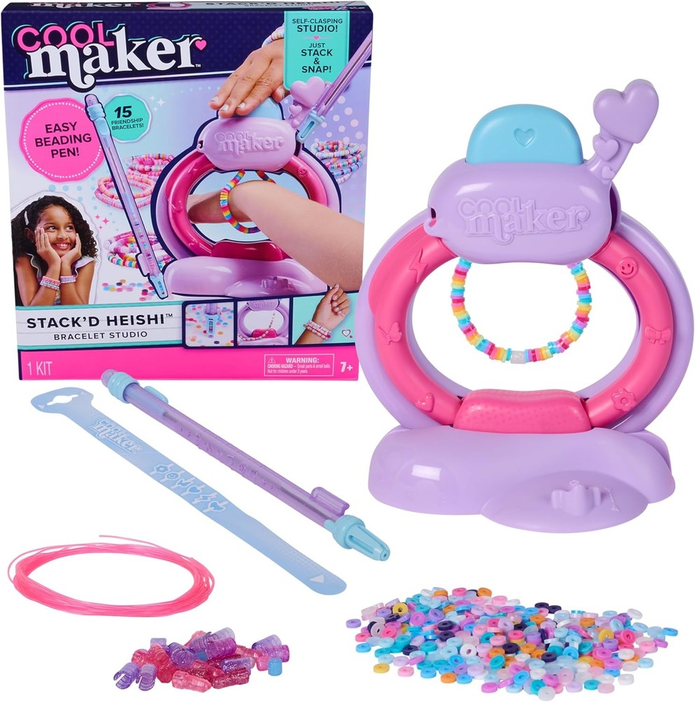 Cool Maker, Stack’d Heishi Studio Bracelet Making Kit with Easy Beading Pen &