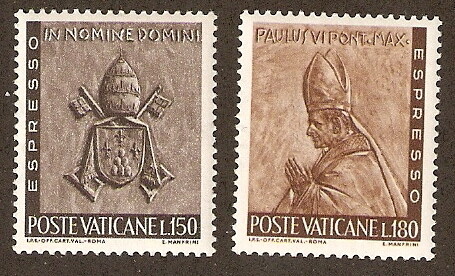 Vatican #Mi500-Mi501 MNH 1966 Paul VI Espresso [E17-E18]
