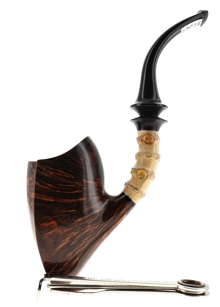 Pipe C-pipe GRUPPO 6 BAMBOO brown smooth shape freehand bent pickaxe