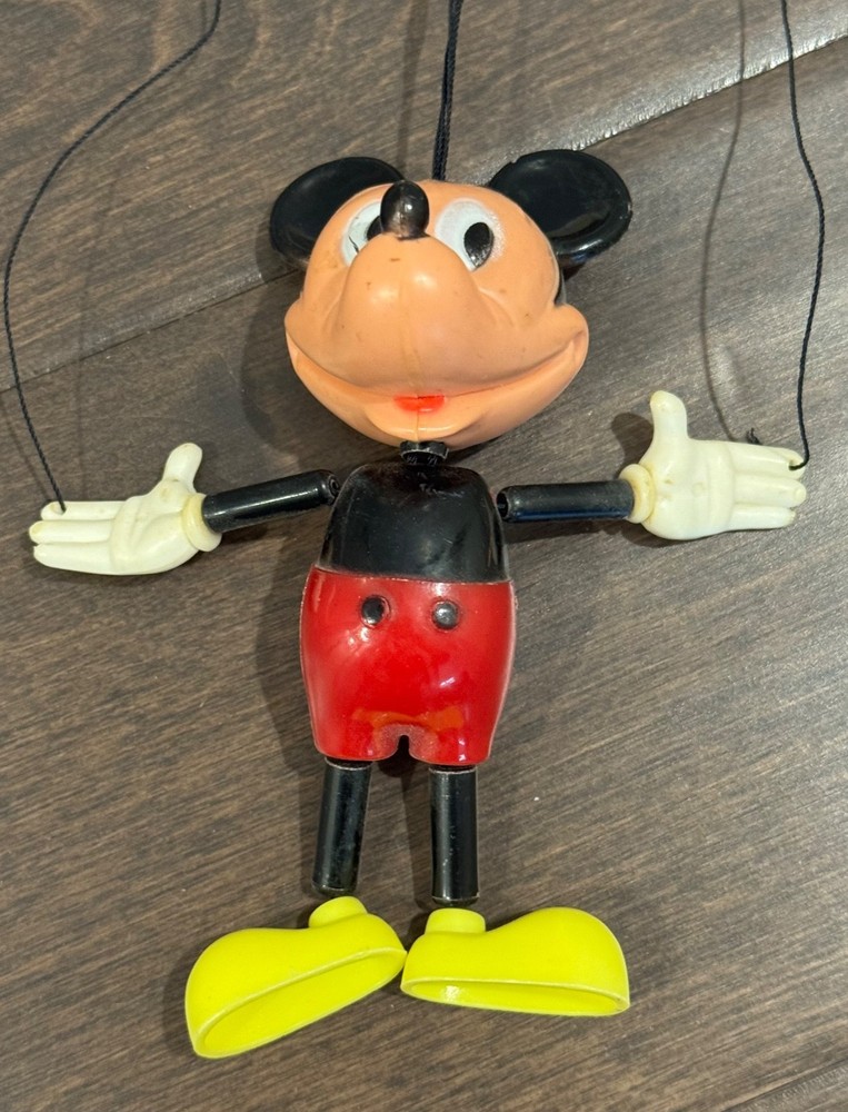 Vintage Mickey Mouse Marionette String Puppet Plastic Disney