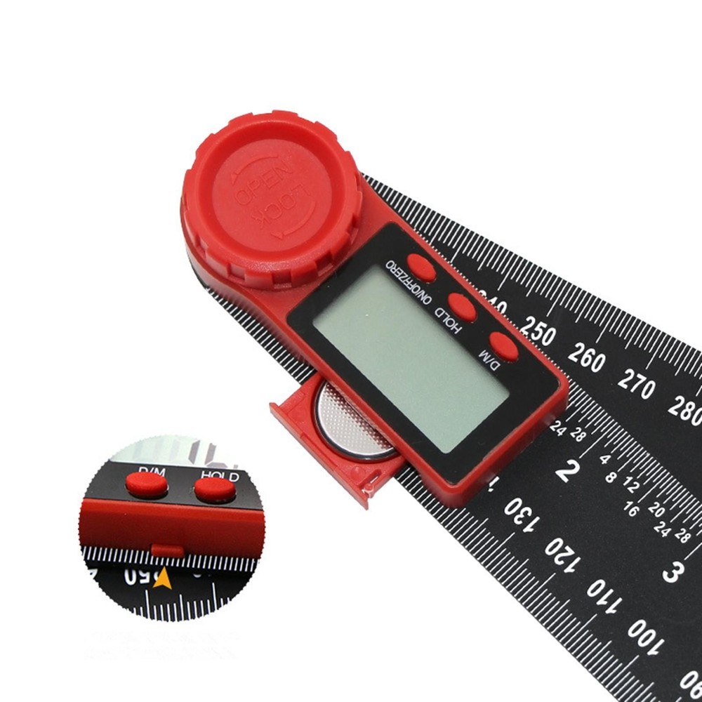 LCD Digital Display 200mm 0-360° Angle Finder Ruler Protractor Measure Meter a
