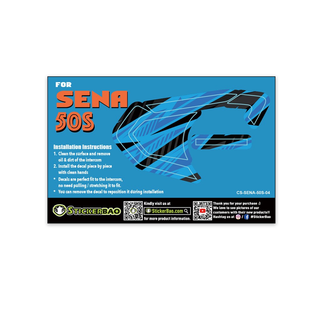 Blue Flash Device Surface Sticker For SENA 50S Intercom x1