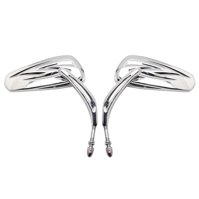 Motorcycle Rear View Mirrors Chrome 8mm For Harley Davidson Softail Deuce FXSTD