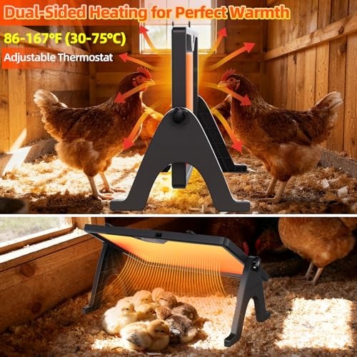 Brooder Plate for Chicks with Remote Control, Double-Sided Chick Heat Black