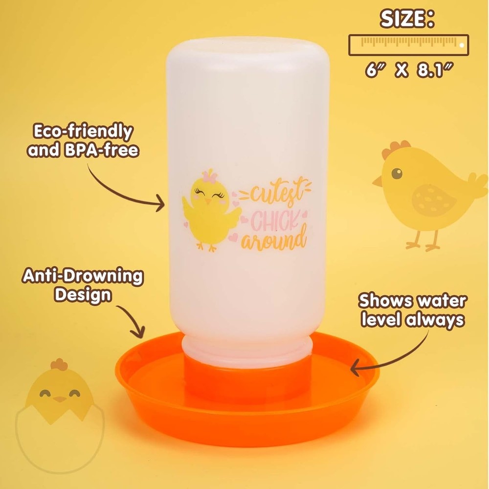 Automatic Chicken Feeder Waterer 1L Brooder Kit Chick Duck Coop Supply