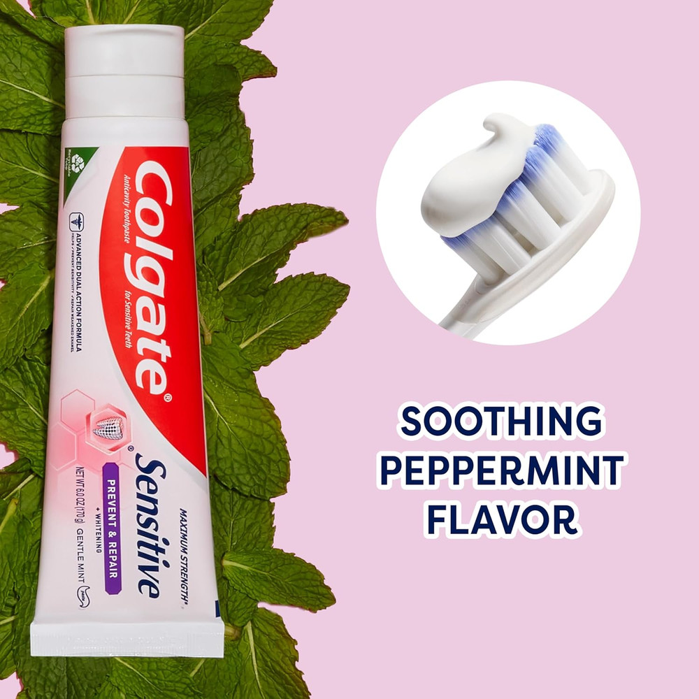 Sensitive Toothpaste with Whitening, Prevent and Repair, 6 Ounce, 3 Pack