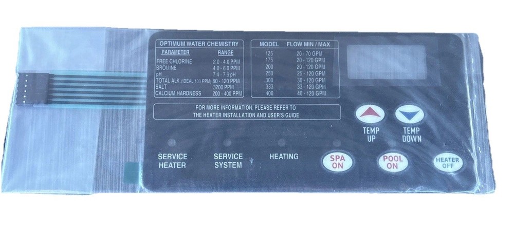 Pentair 472610Z Switch Membrane Pad for MasterTemp Heater 250 300 350 400 Pool