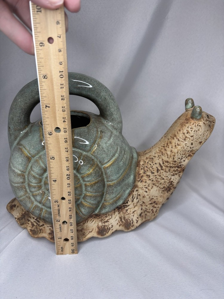 Vintage Stoneware Snail Watering Can Pitcher