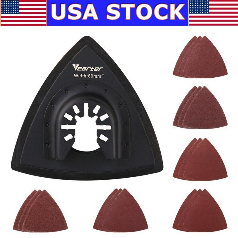 Oscillating Power Multi Tool 18 pcs Sanding Paper with Triangular Sanding Pad