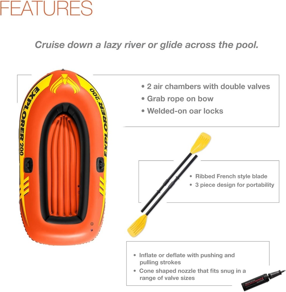 Bote Inflable Con Remos Balsa Bote De Pesca Resistente Durable Bomba De Aire NEW
