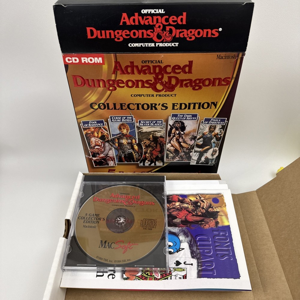 Advanced Dungeons & Dragons Collectors Edition Macintosh Mac Computer 5 Game D&D