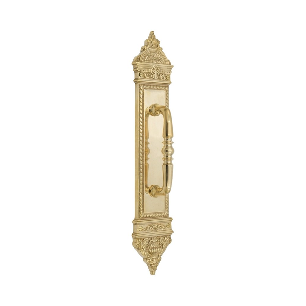 Solid Brass Push and Pull Door Handle Set - The Fan - Polished Brass