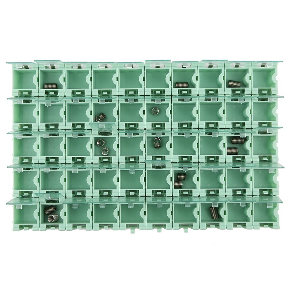 50Pcs Green SMT SMD Container Box Electronic Components Mini Storage Case⊹
