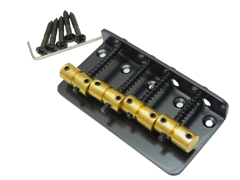 Black Brass Saddle Bridge for 4 String Precision Jazz Bass