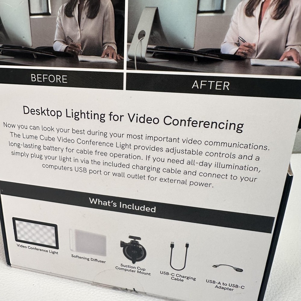 Lume Cube LC-PANELMINI1 Video Conference LED Light Panel Desktop Laptop Black