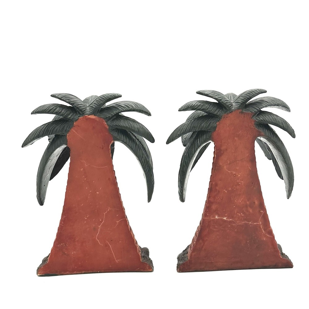 Melannco Palm Tree Bookends 7 Inch Resin