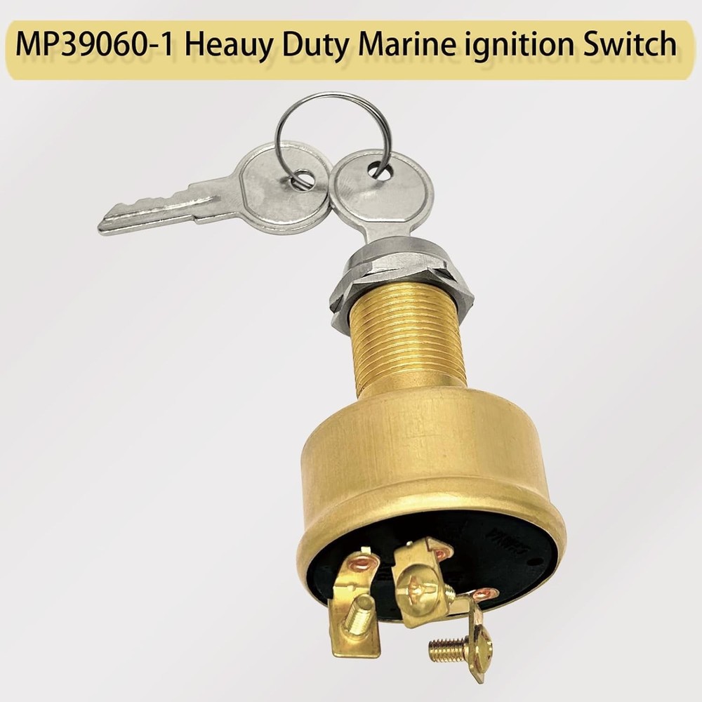 Durable Brass Marine Ignition Switch 3-Position for Secure Operation MP39060-1