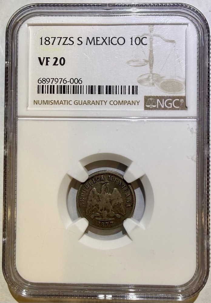 1877ZS S Mexico 10C NGC VF 20