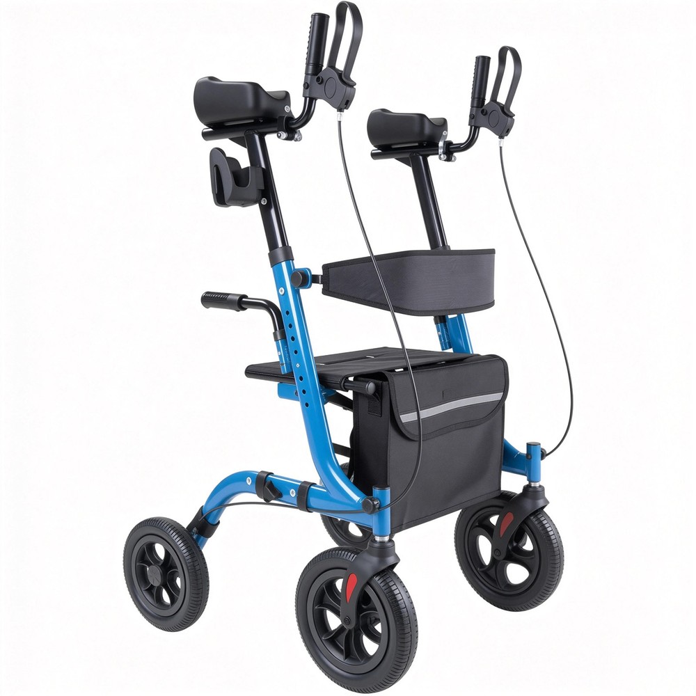 Uimoso Foldable Rollator Walker with Durable PU Wheels for Seniors