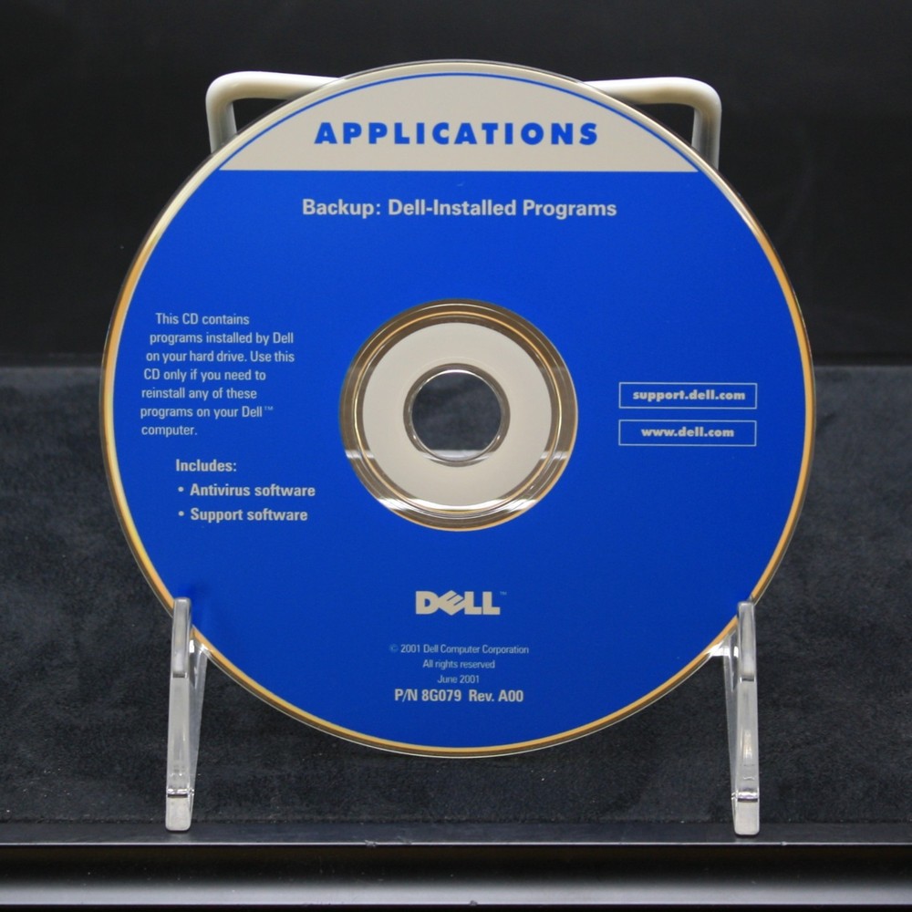 Dell Backup Dell-Installed Programs CD 2001
