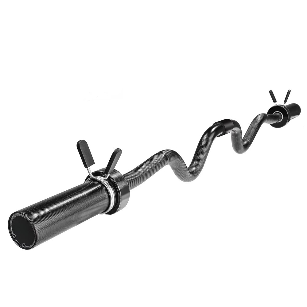 2-Piece Olympic Curl Bar with Collars, Black