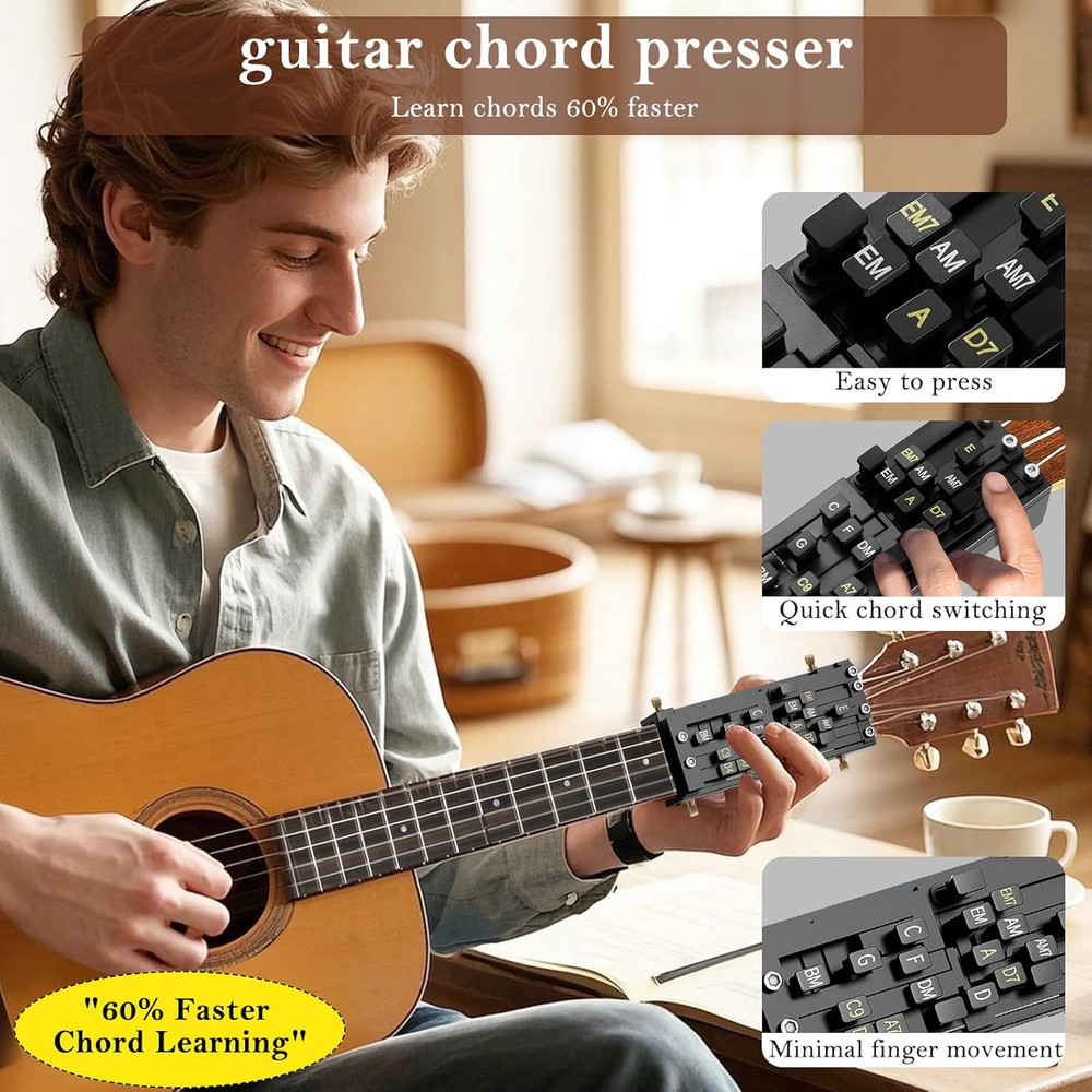 Guitar Chord Presser for Beginners, Chord Trainer Tools, Portable Learning for A