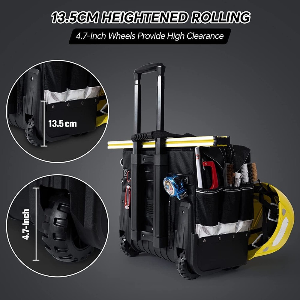 18'' Rolling Tool Bag with Wheels Storage Organizer Rolling Tool Tote,