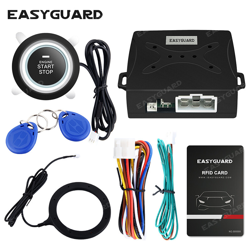 EASYGUARD Universal RFID lock unlock push button start system keyless go 12V