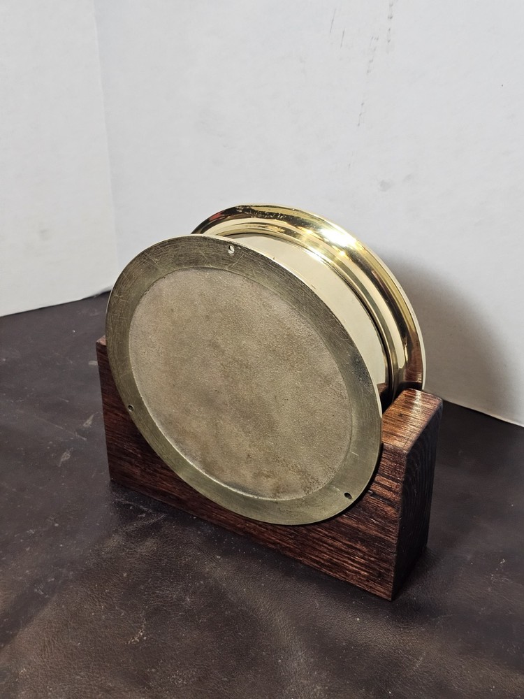 Vintage Seth Thomas Brass Ship's Clock with Stand, Working