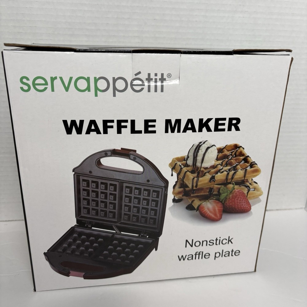 servappetit electric Waffle Maker-Red Nonstick