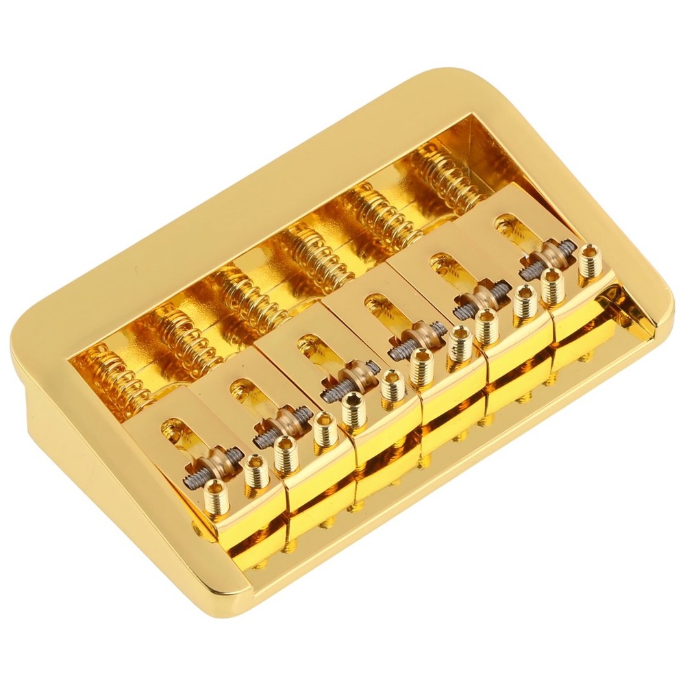 Adjustable Electric Guitar Bridge 10.5mm Spacing with fixed Roller saddle Gold