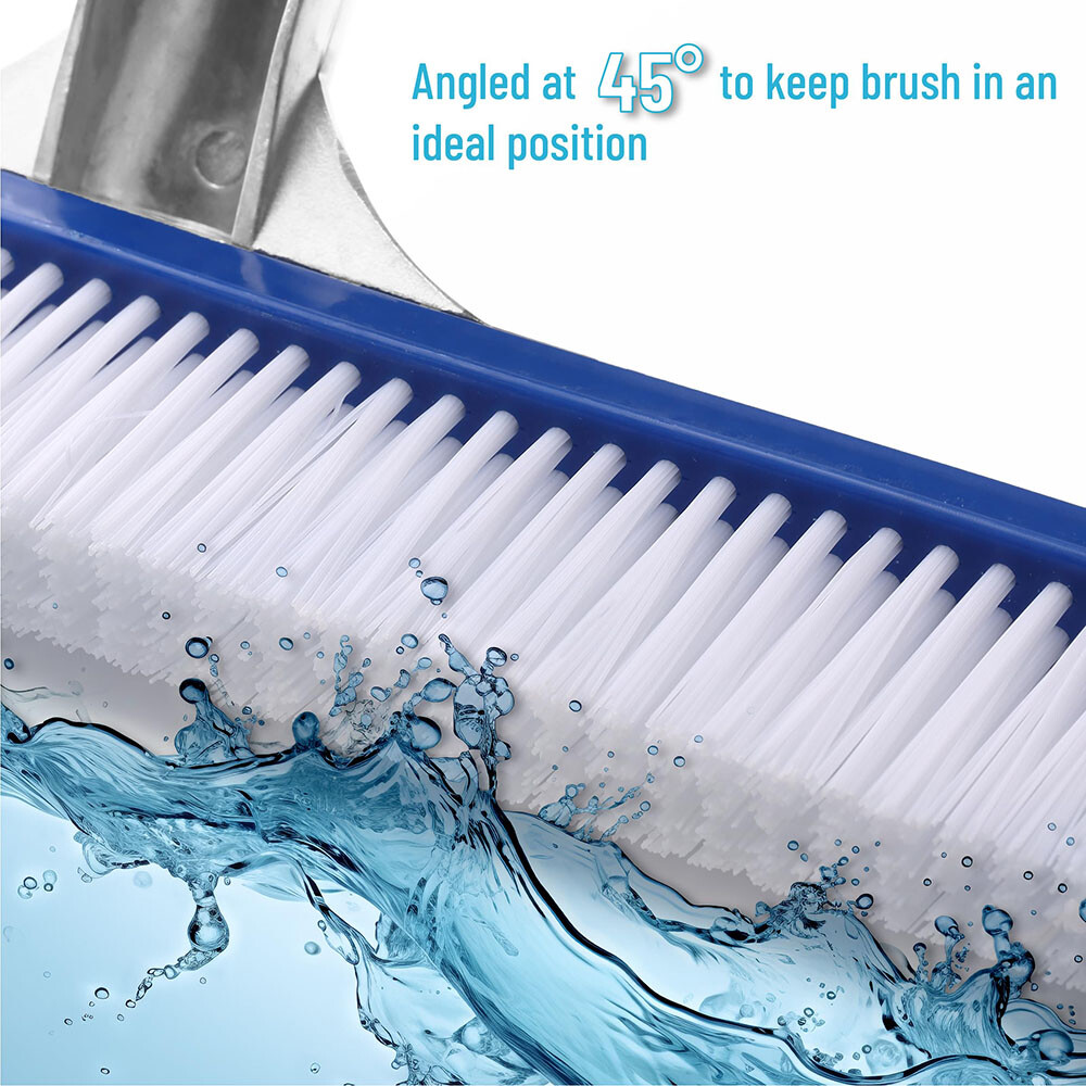 18" Multi-Surface Pool Brush - Cleans Corners, Steps, Walls - Durable & Strong