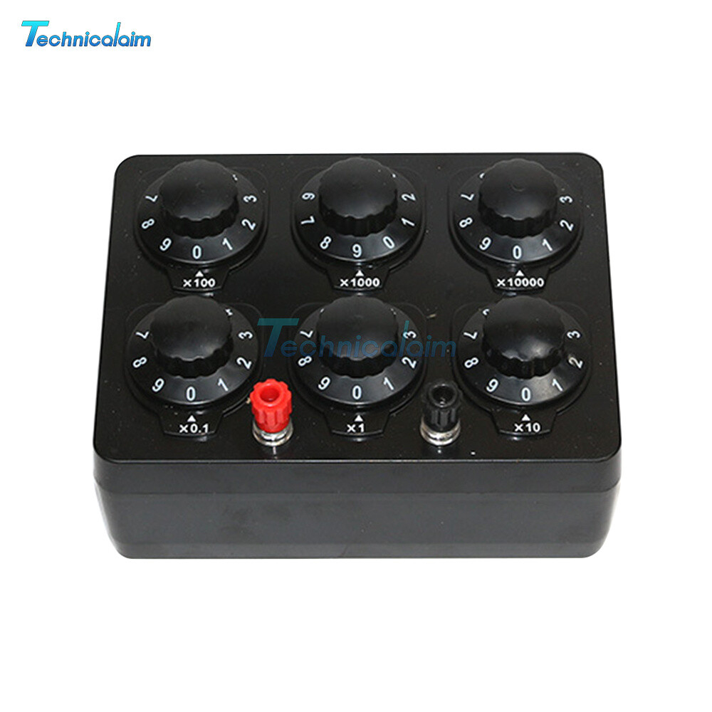 0-99999Ohm 0.5W 6knobs Simple Resistance Box Resistor Electrical teaching-