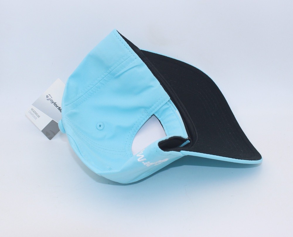 NEW TaylorMade Performance SPF 50+ Aqua Blue Adjustable Golf Hat Cap