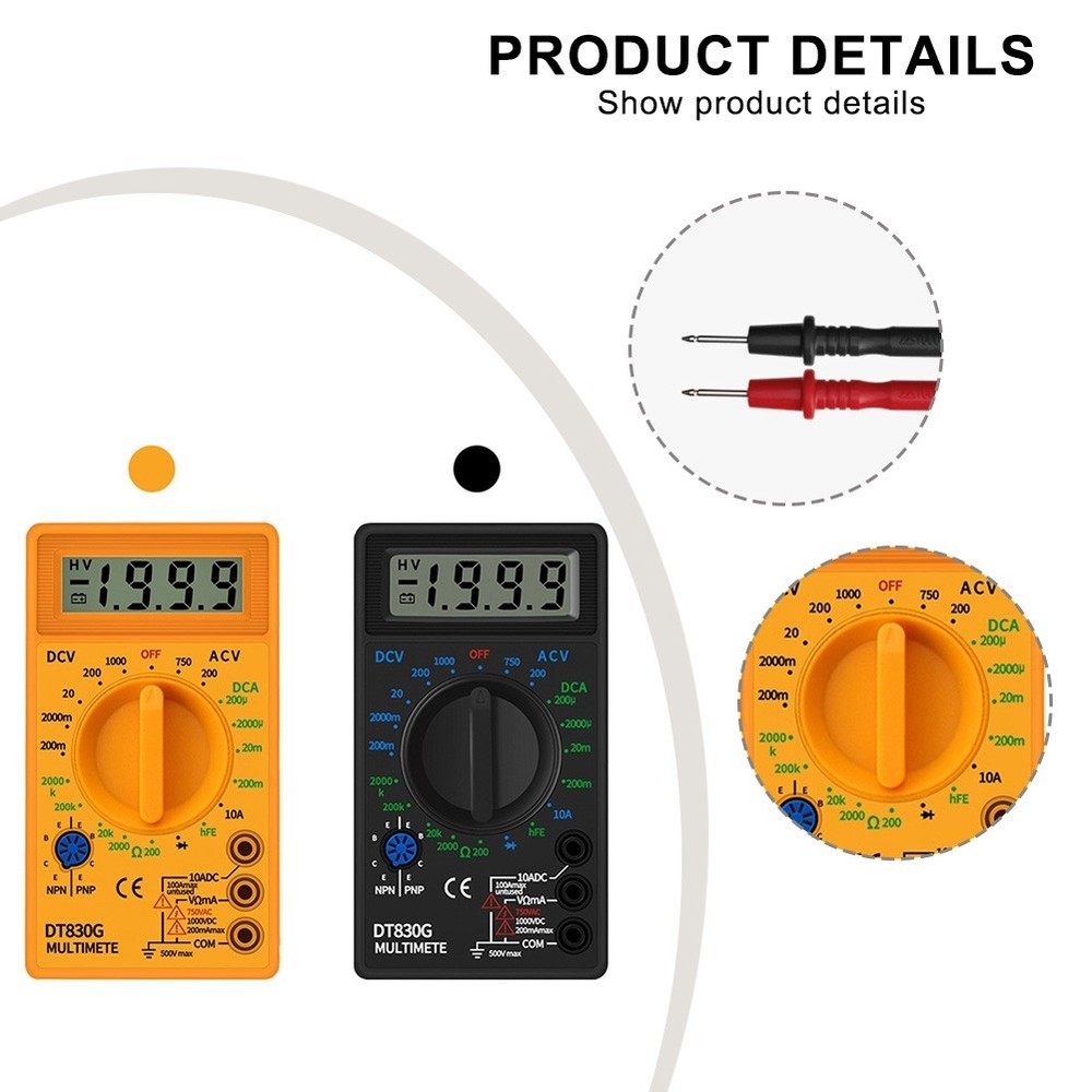 DT830G Compact Multimeter for Electricians with User Friendly Features