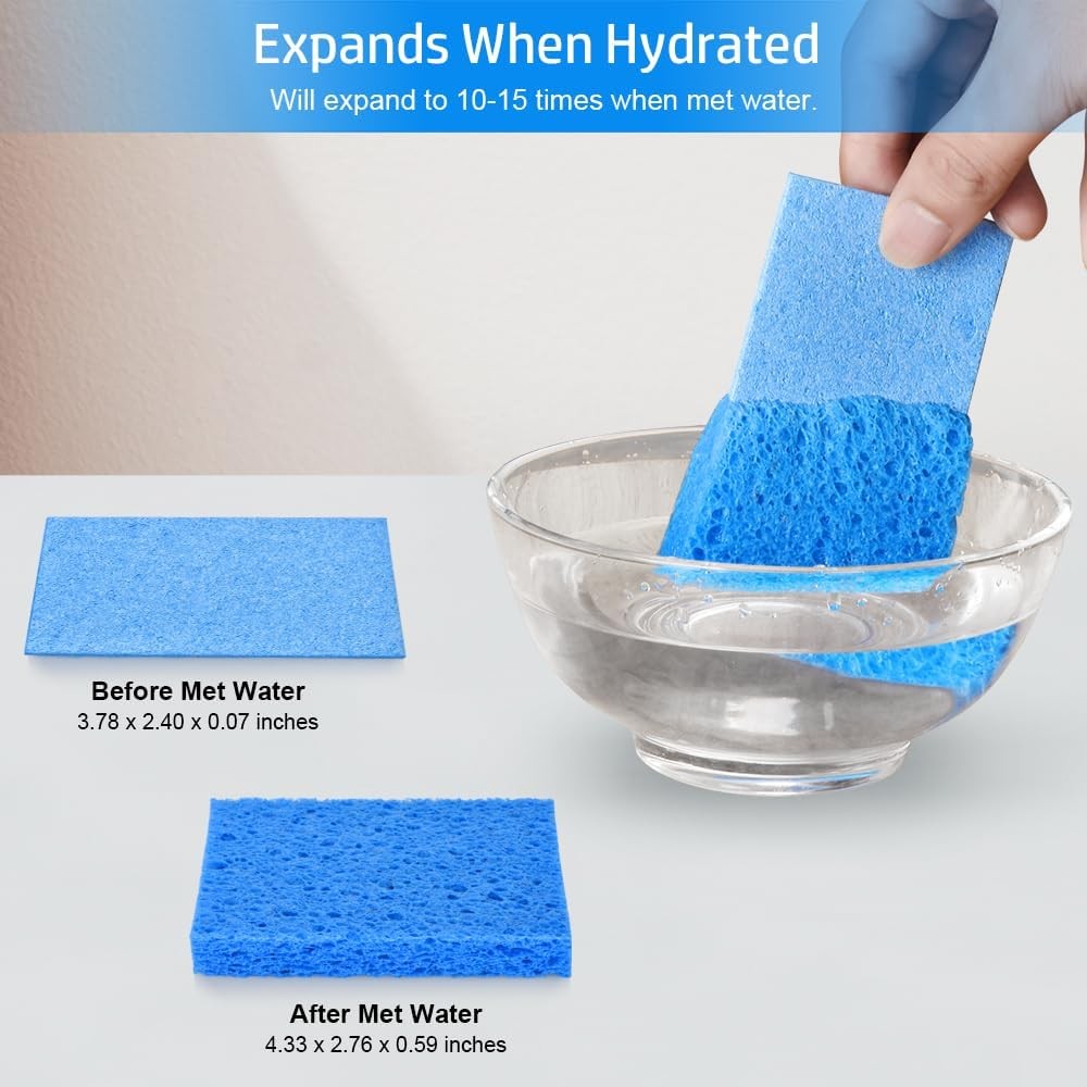 Mcyye 4 Pack Compressed Sponges Space Saving Dual Side Dish Scrub Kitchen Pads