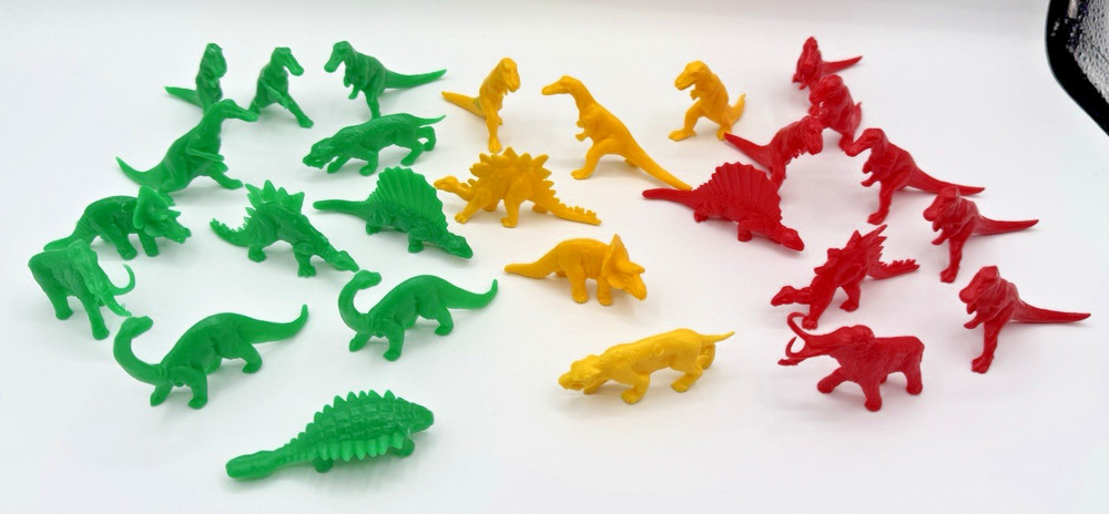 Tim Mee Plastic Dinosaurs, 1980s, Prehistoric Play, 27 Count